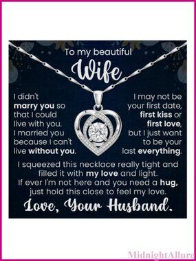 Forever Love Heart Pendant Necklace Cubic Zirconia Stainless Steel